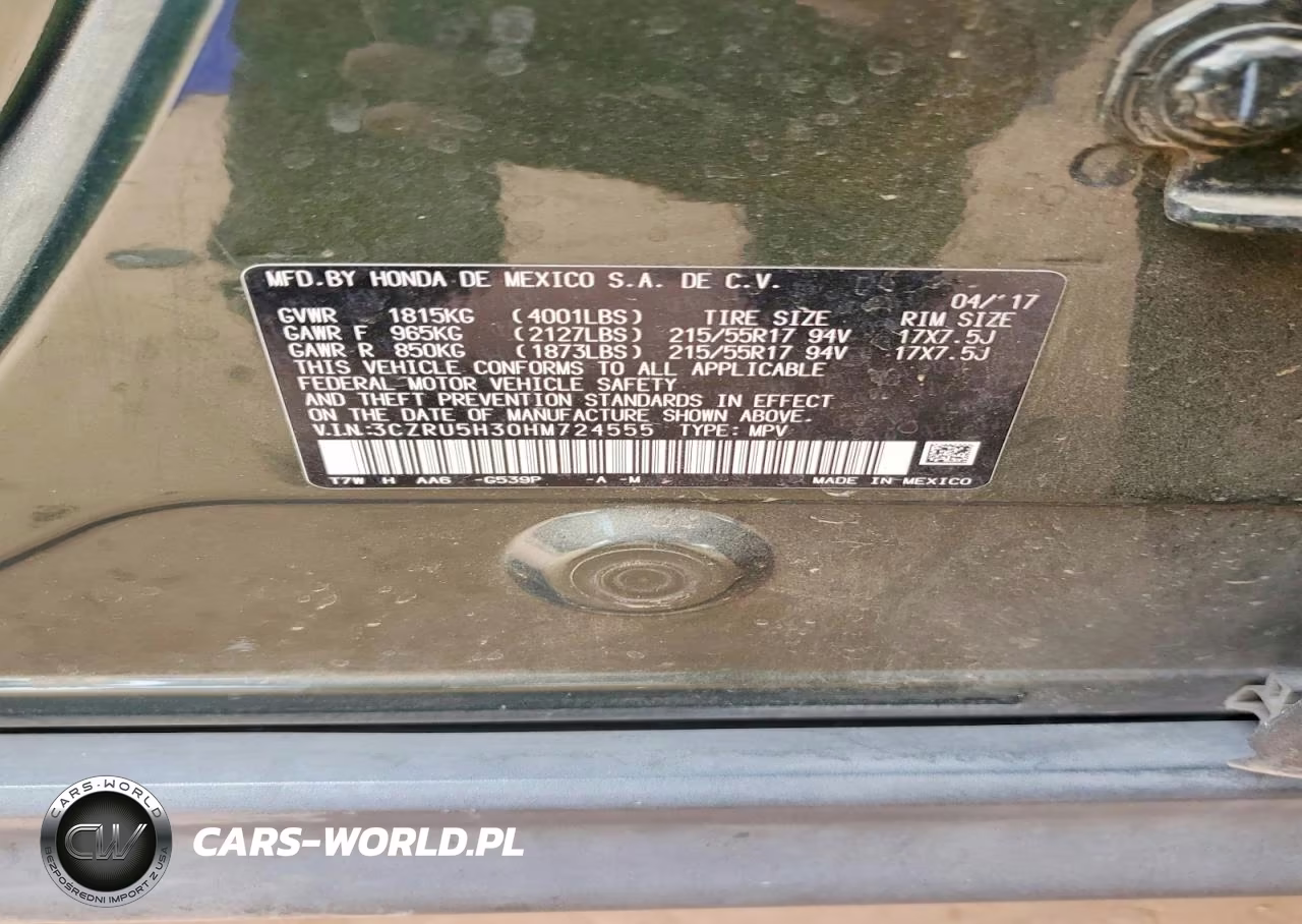 2017 Honda Hr-V Lx VIN:3CZRU5H30HM724555 - 12
