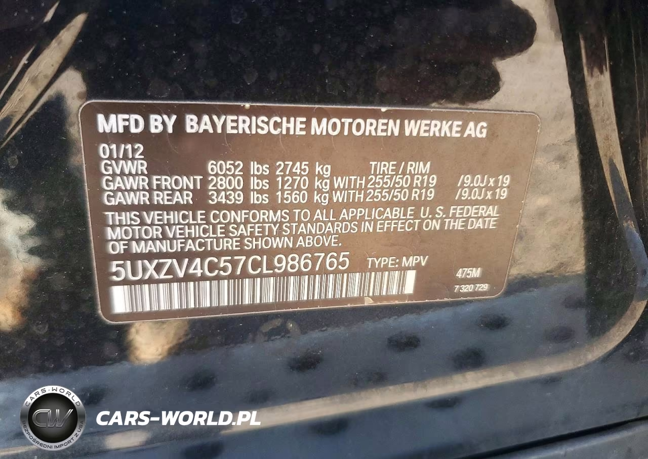 2012 BMW X5 xDrive35I VIN:5UXZV4C57CL986765 - 13