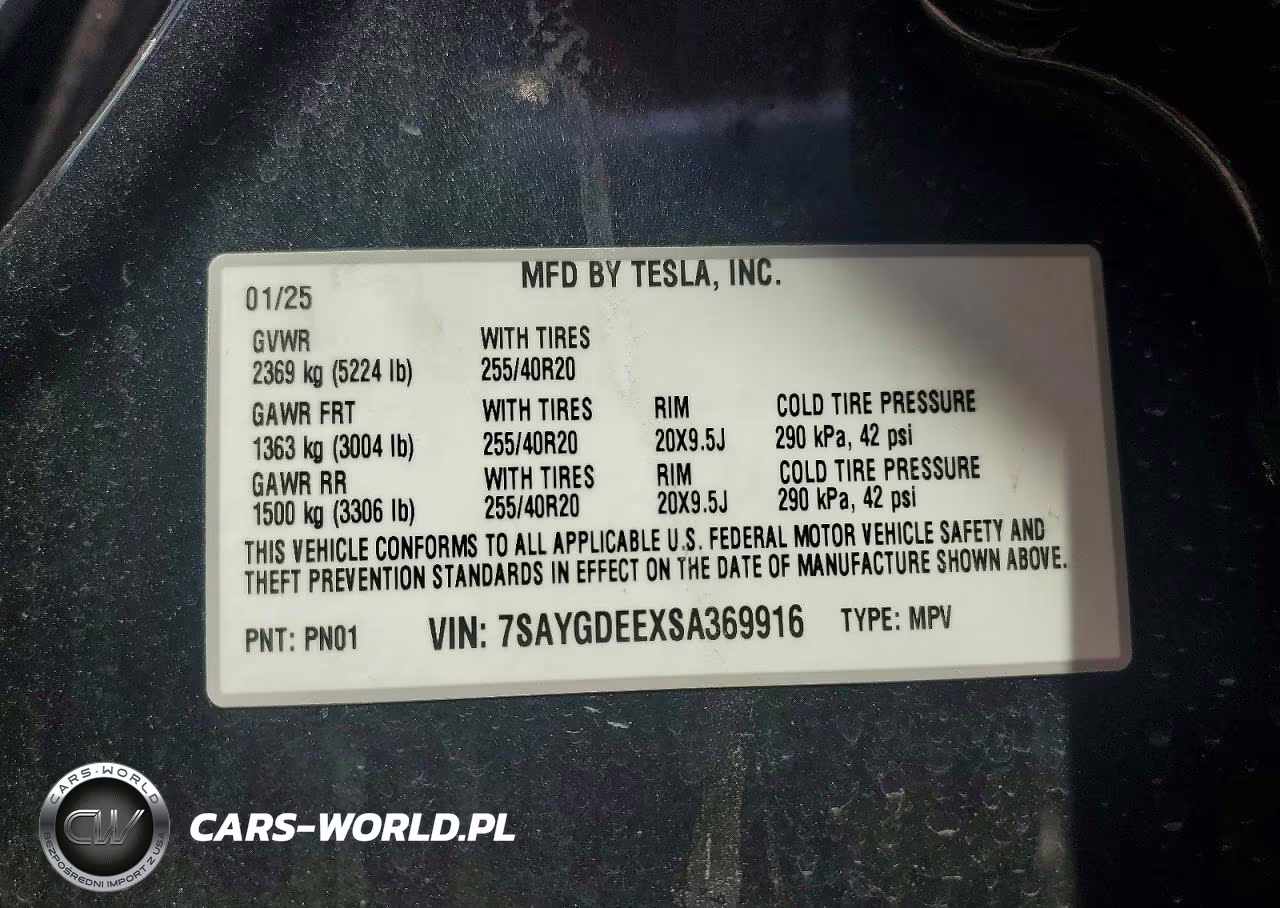 2025 Tesla Model Y VIN:7SAYGDEEXSA369916 - 14