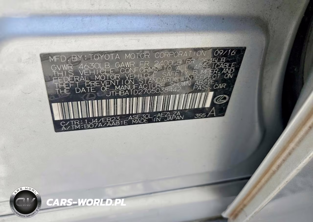 2016 Lexus Is 200T VIN:JTHBA1D27G5038442 - 12