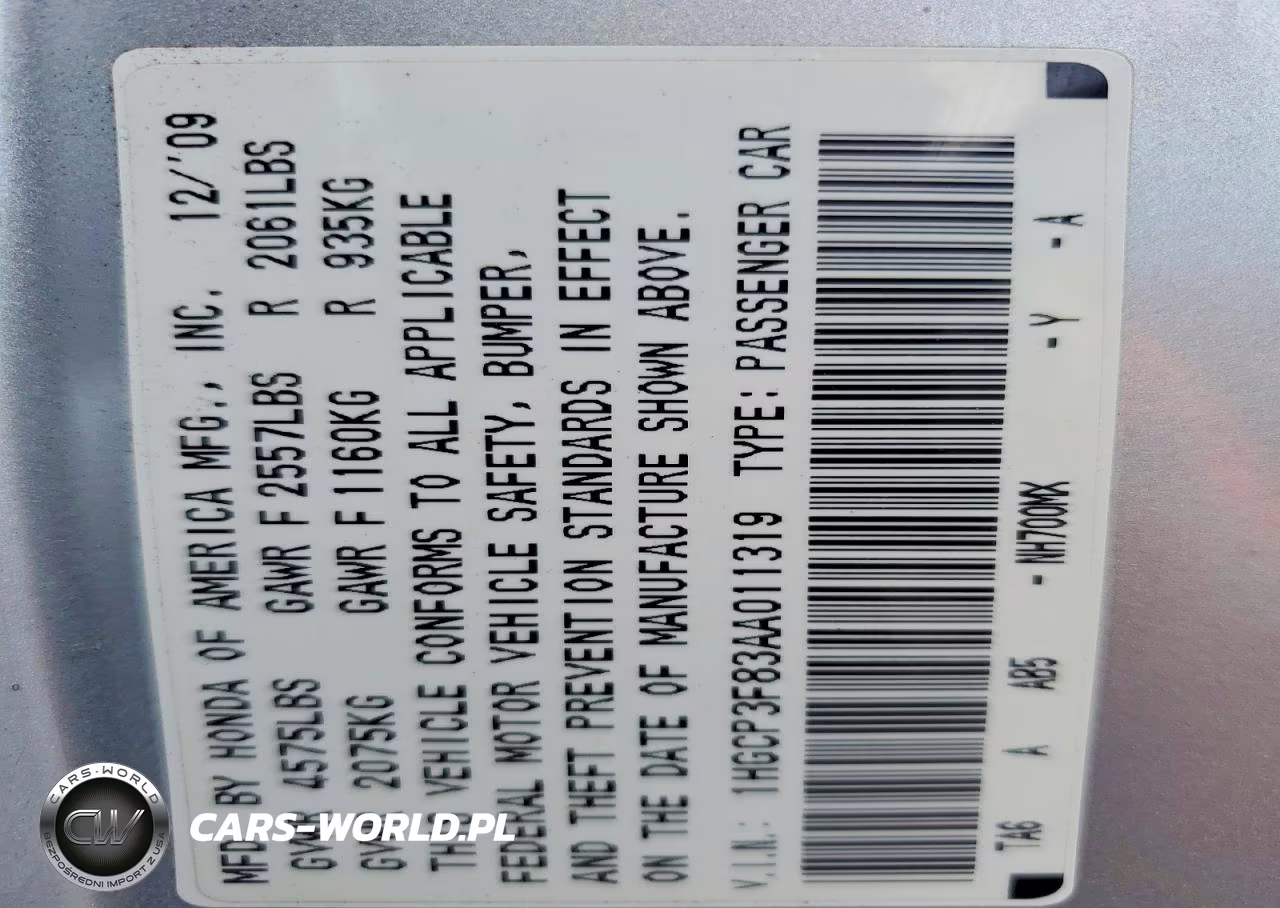 2010 Honda Accord Exl VIN:1HGCP3F83AA011319 - 13
