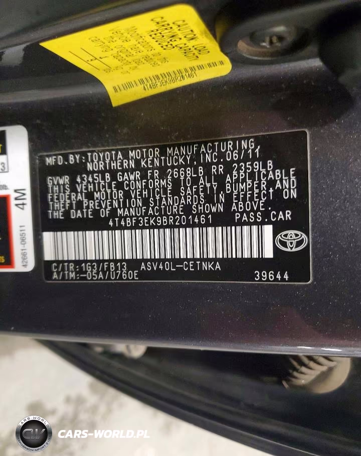 2011 Toyota Camry Le VIN:4T4BF3EK9BR201461 - 12