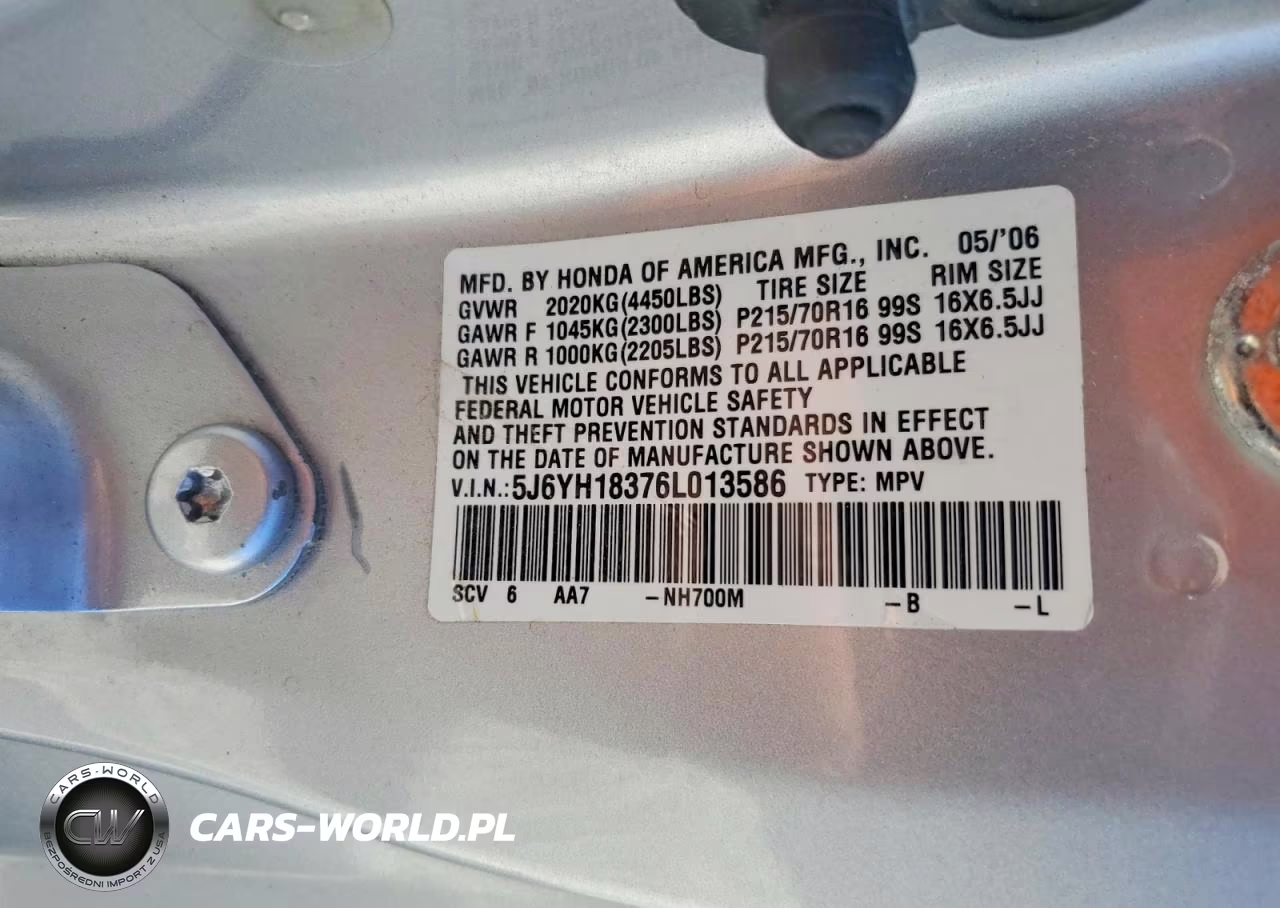 2006 Honda Element Lx VIN:5J6YH18376L013586 - 12