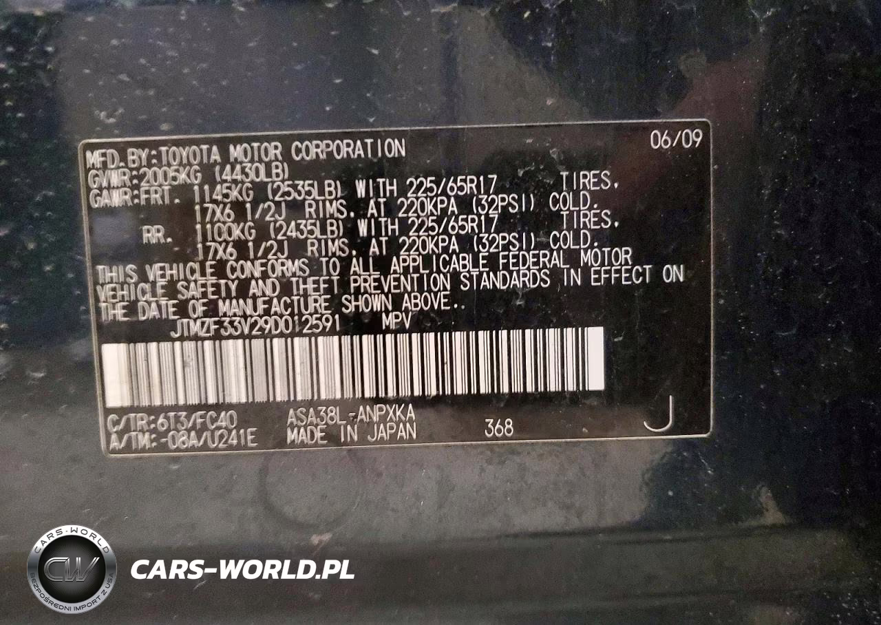 2009 Toyota Rav4 Base VIN:JTMZF33V29D012591 - 12
