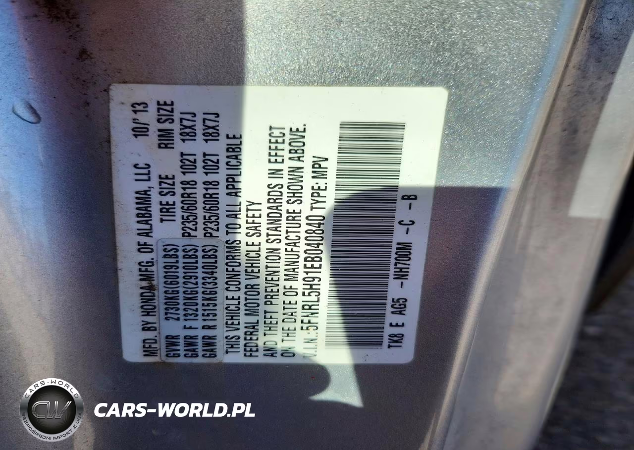 2014 Honda Odyssey Touring VIN:5FNRL5H91EB040840 - 13