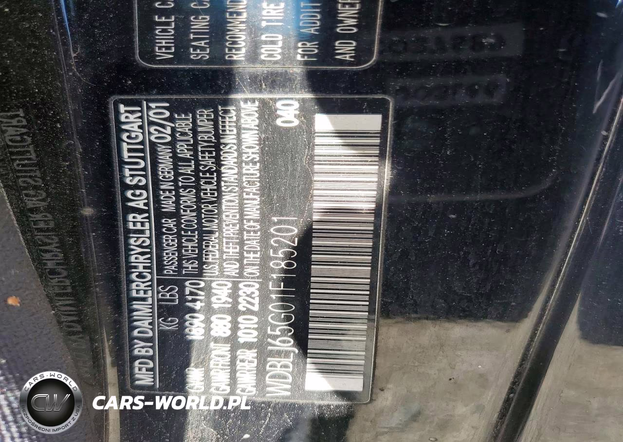 2001 Mercedes-Benz Clk 320 VIN:WDBLJ65G01F185201 - 12