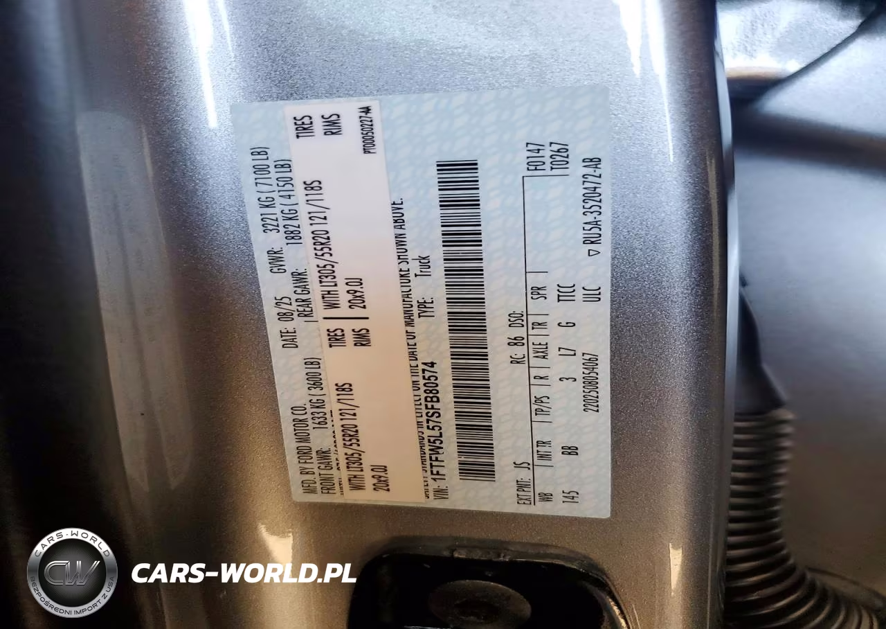 2025 Ford F150 Lariat VIN:1FTFW5L57SFB80574 - 12