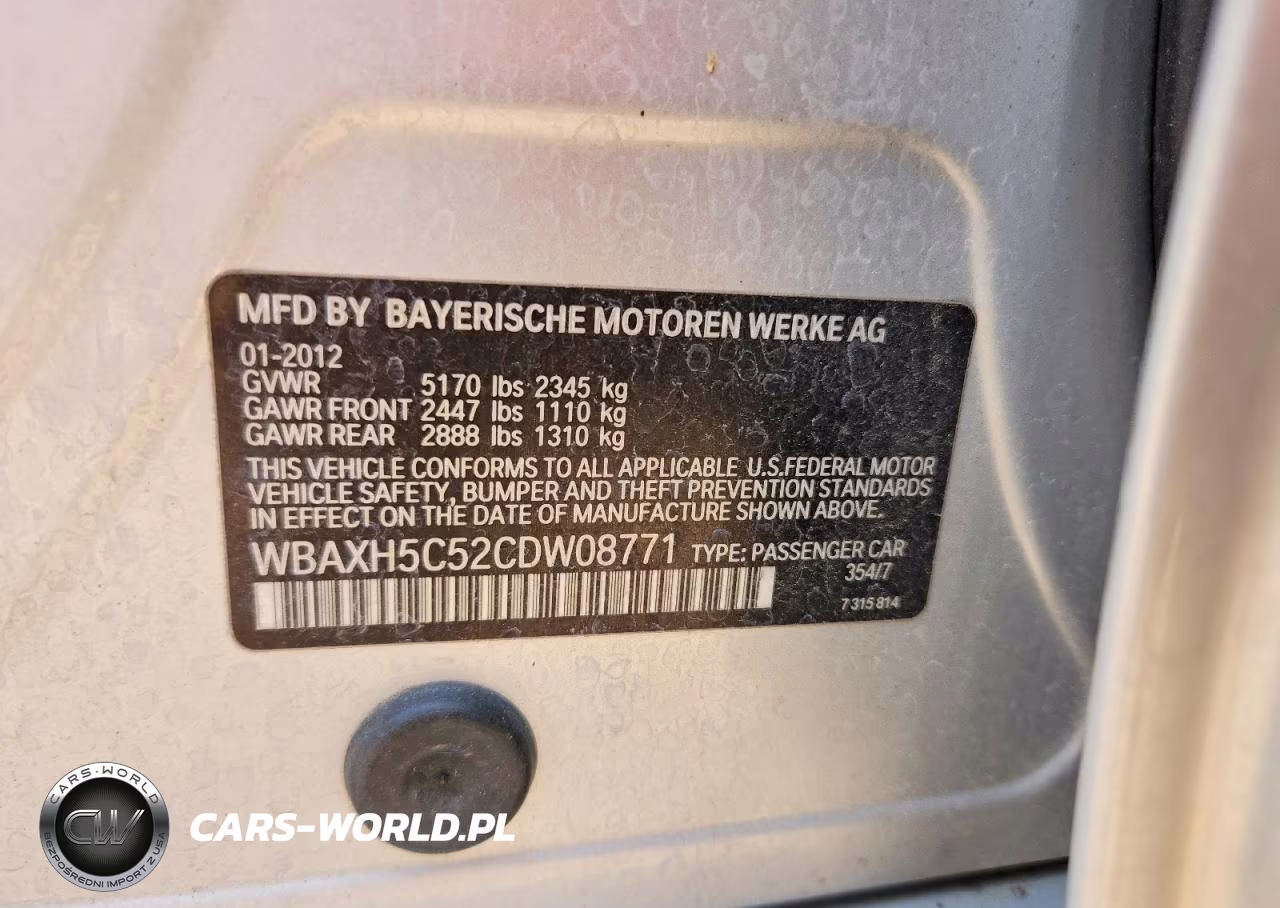 2012 BMW 528 Xi VIN:WBAXH5C52CDW08771 - 12
