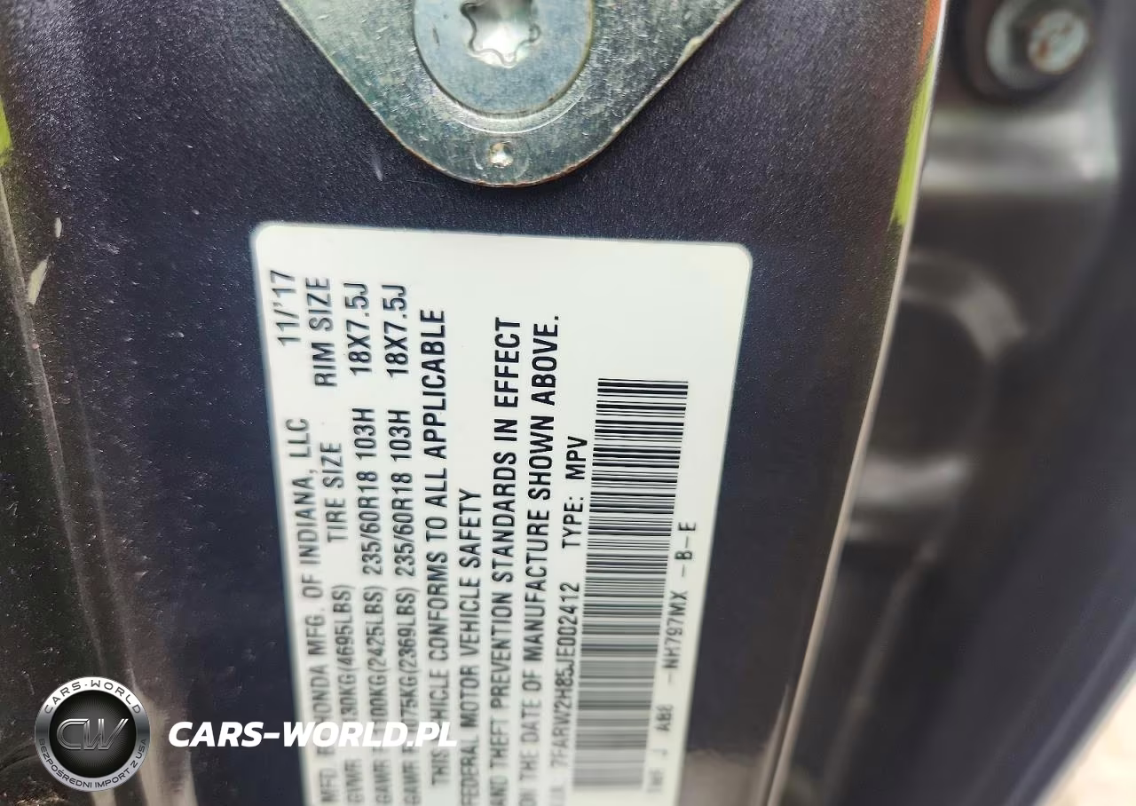 2018 Honda Cr-V Exl VIN:7FARW2H85JE002412 - 13