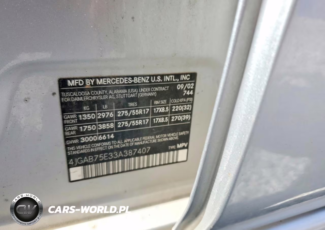 2003 Mercedes-Benz 500 VIN:4JGAB75E33A387407 - 12