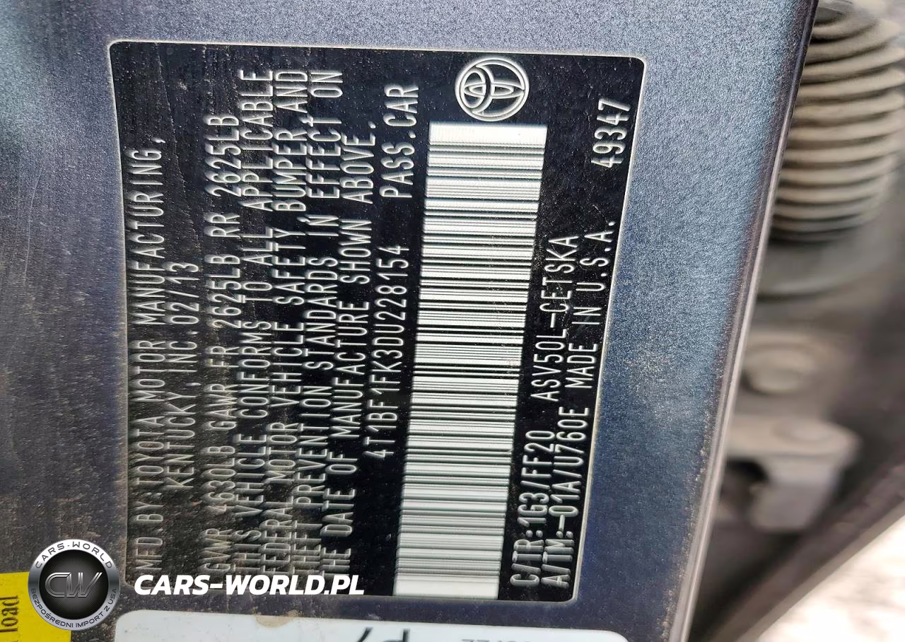 2013 Toyota Camry Se VIN:4T1BF1FK3DU228154 - 12