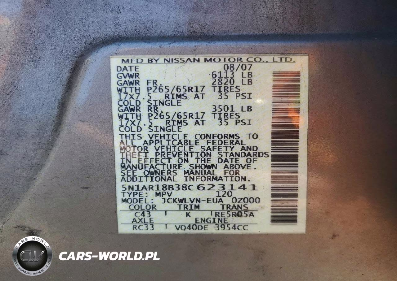 2008 Nissan Pathfinder S VIN:5N1AR18B38C623141 - 14