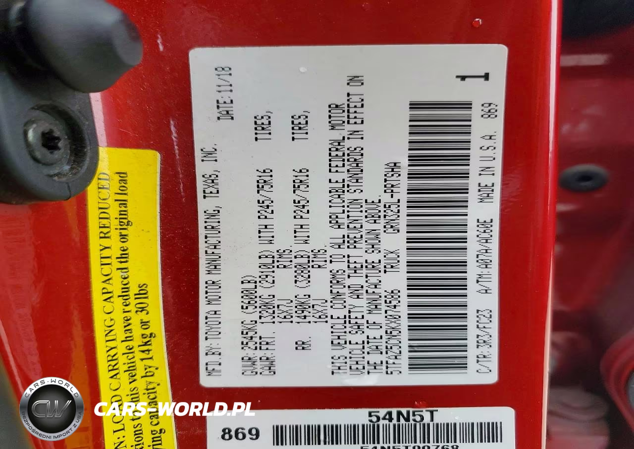 2019 Toyota Tacoma Sr5 V6 VIN:5TFAZ5CN5KX074586 - 12