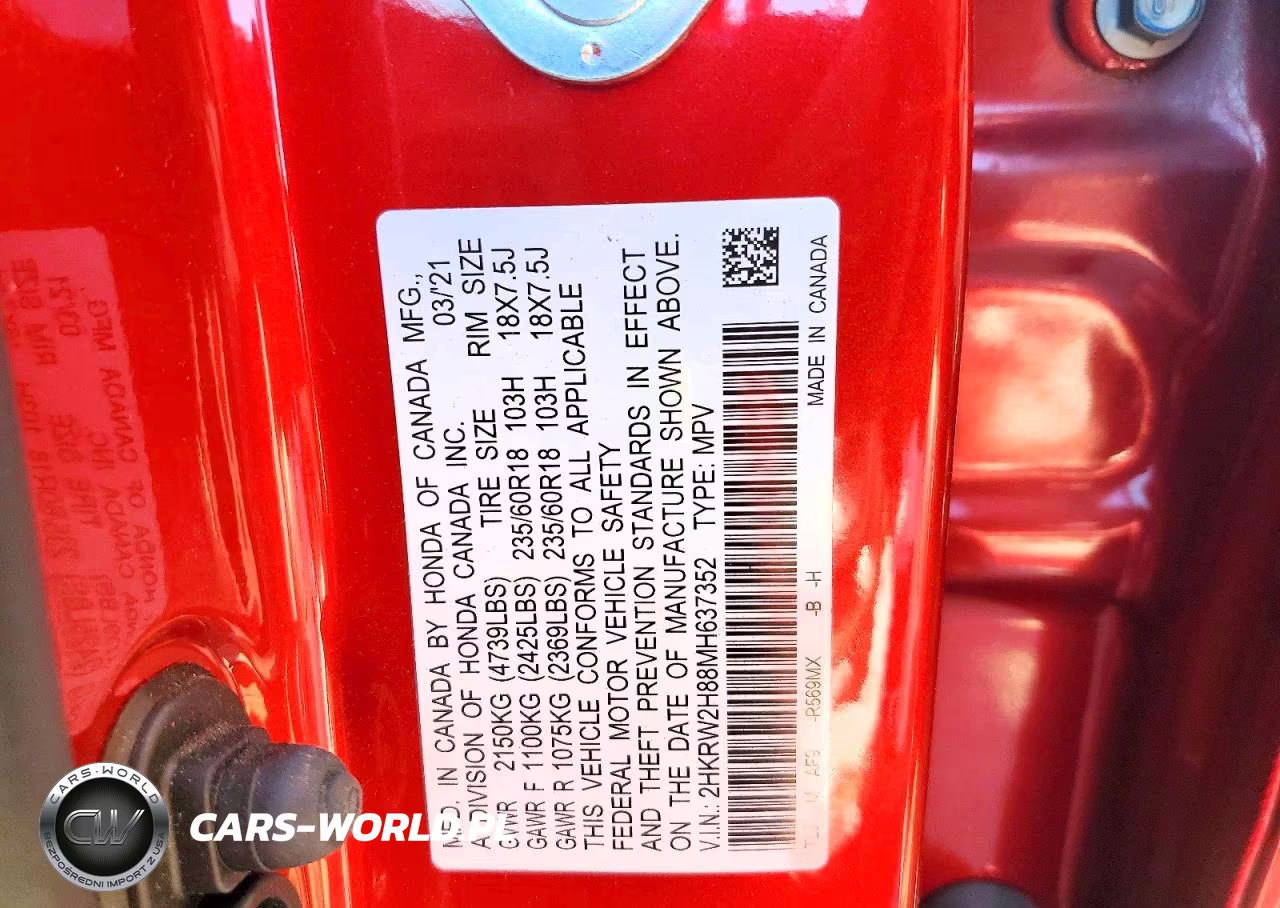2021 Honda Cr-V Exl VIN:2HKRW2H88MH637352 - 14