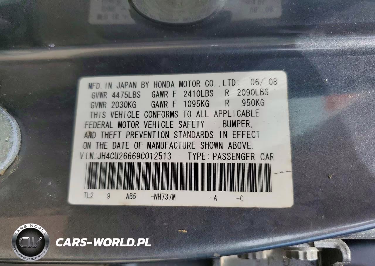 2009 Acura Tsx VIN:JH4CU26669C012513 - 13
