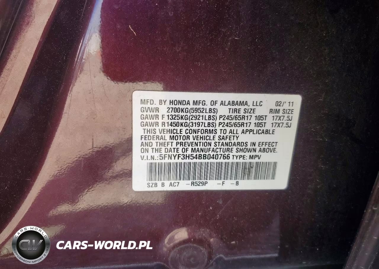 2011 Honda Pilot Exl VIN:5FNYF3H54BB040766 - 13