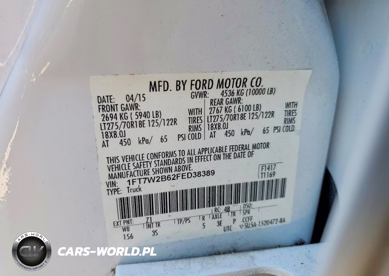 2015 Ford F250 Super Duty VIN:1FT7W2B62FED38389 - 12