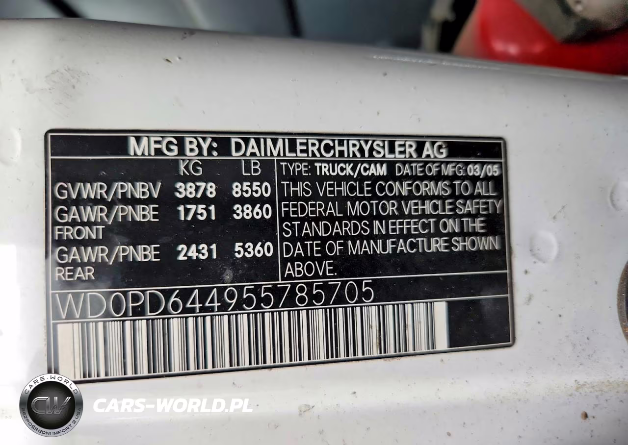 2005 Dodge Sprinter 2500 VIN:WD0PD644955785705 - 13