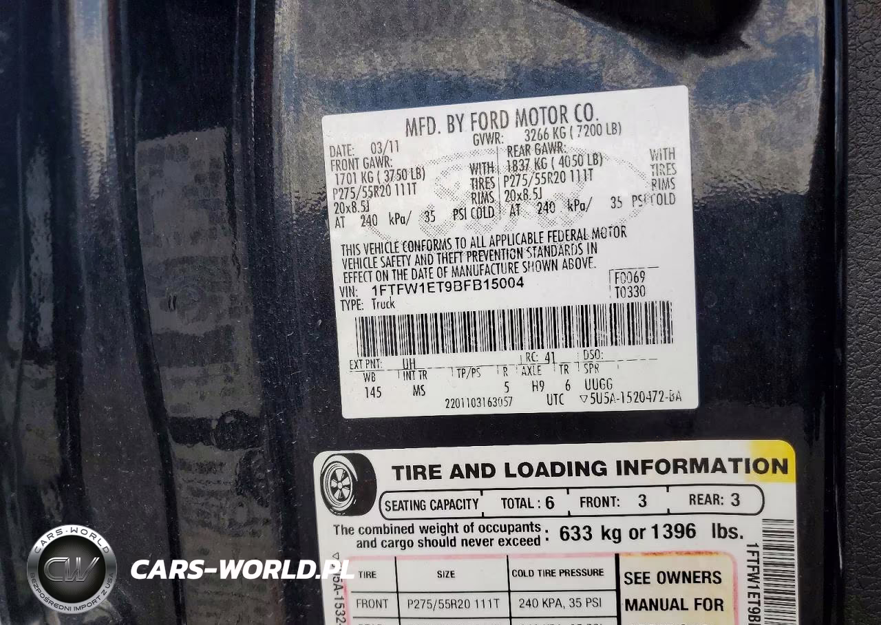 2011 Ford F150 VIN:1FTFW1ET9BFB15004 - 12