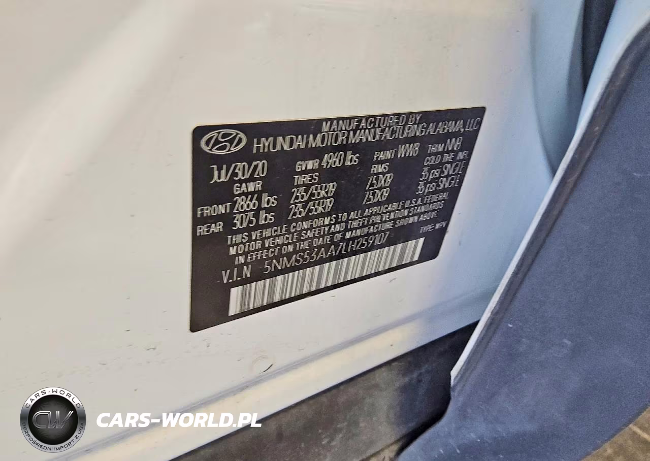 2020 Hyundai Santa Fe Limited 2.0T VIN:5NMS53AA7LH259107 - 13