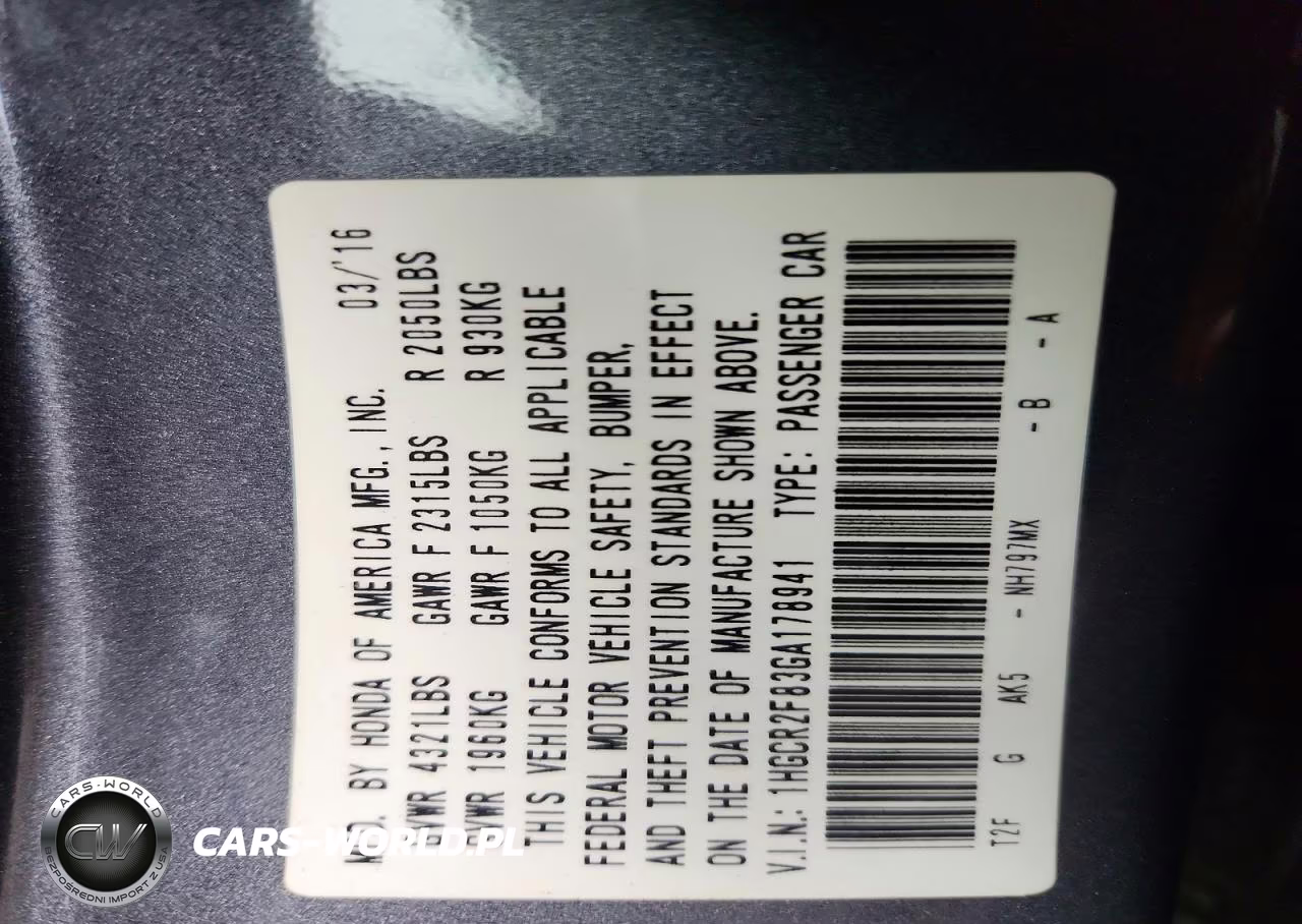 2016 Honda Accord Exl VIN:1HGCR2F83GA178941 - 12
