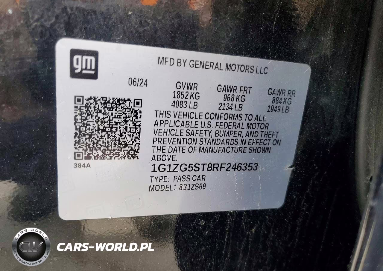 2024 Chevrolet Malibu Rs VIN:1G1ZG5ST8RF246353 - 12