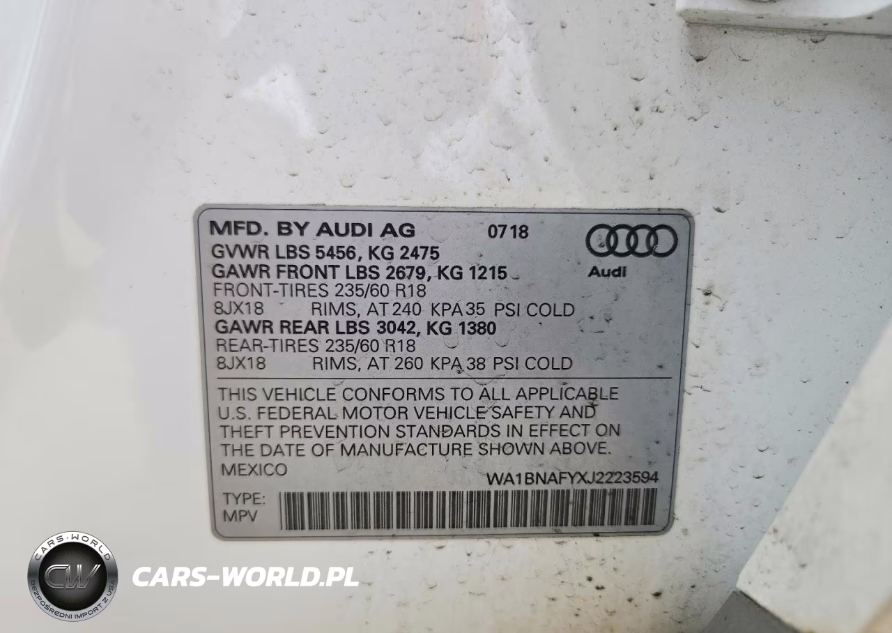 2018 Audi Q5 Premium Plus VIN:WA1BNAFYXJ2223594 - 13