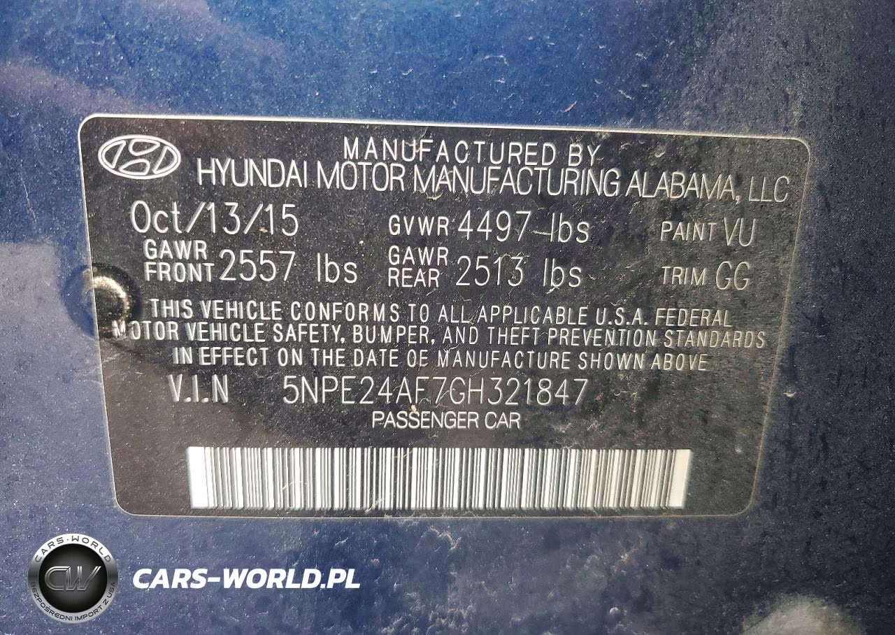 2016 Hyundai Sonata Se VIN:5NPE24AF7GH321847 - 12