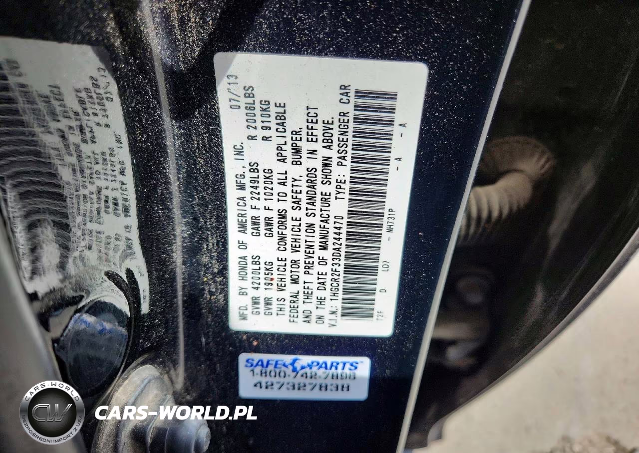 2013 Honda Accord Lx VIN:1HGCR2F33DA244470 - 12