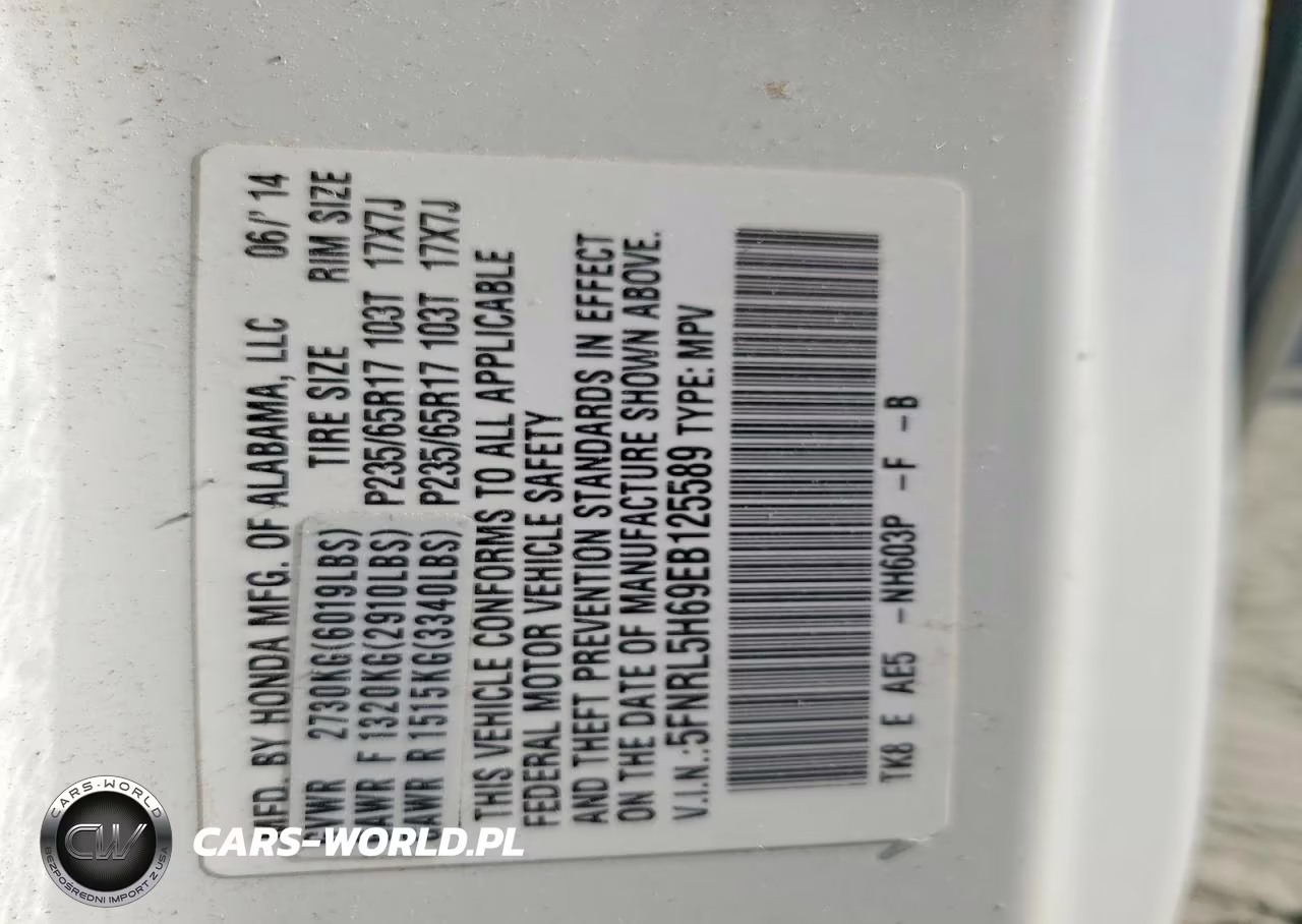 2014 Honda Odyssey Exl VIN:5FNRL5H69EB125589 - 13