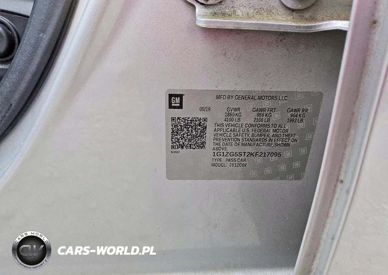2019 Chevrolet Malibu Rs VIN:1G1ZG5ST2KF217095 - 12