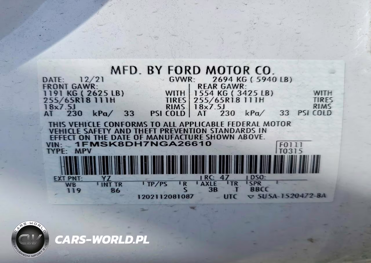 2022 Ford Explorer Xlt VIN:1FMSK8DH7NGA26610 - 14