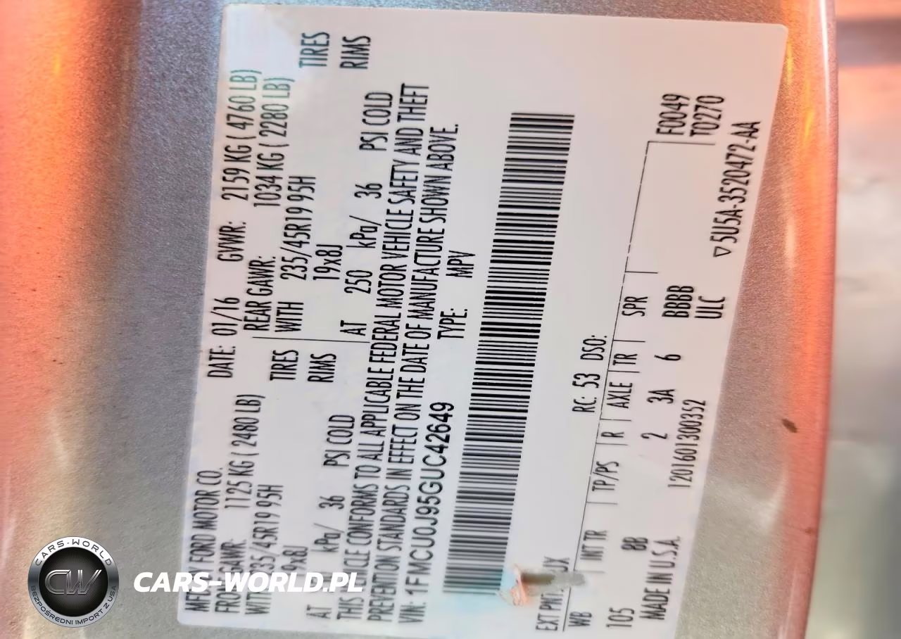 2016 Ford Escape Titanium VIN:1FMCU0J95GUC42649 - 12