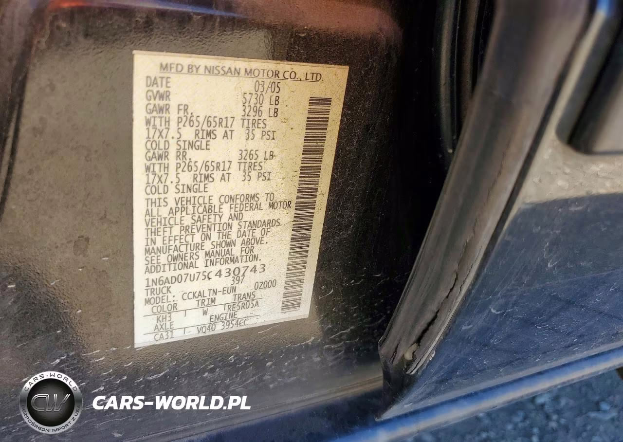 2005 Nissan Frontier Se VIN:1N6AD07U75C430743 - 12