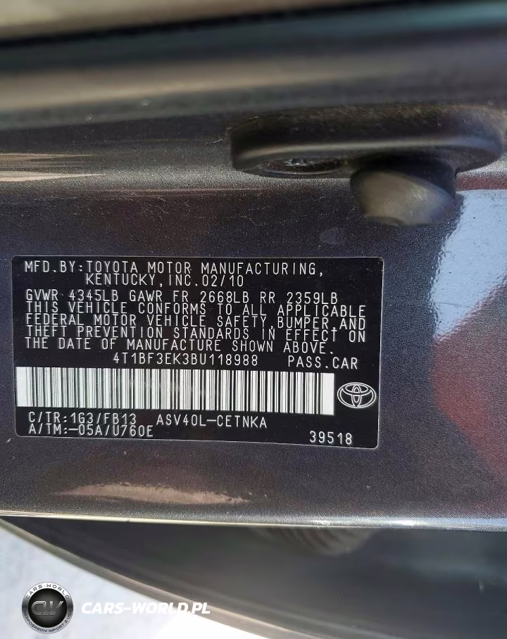 2011 Toyota Camry Le VIN:4T1BF3EK3BU118988 - 12