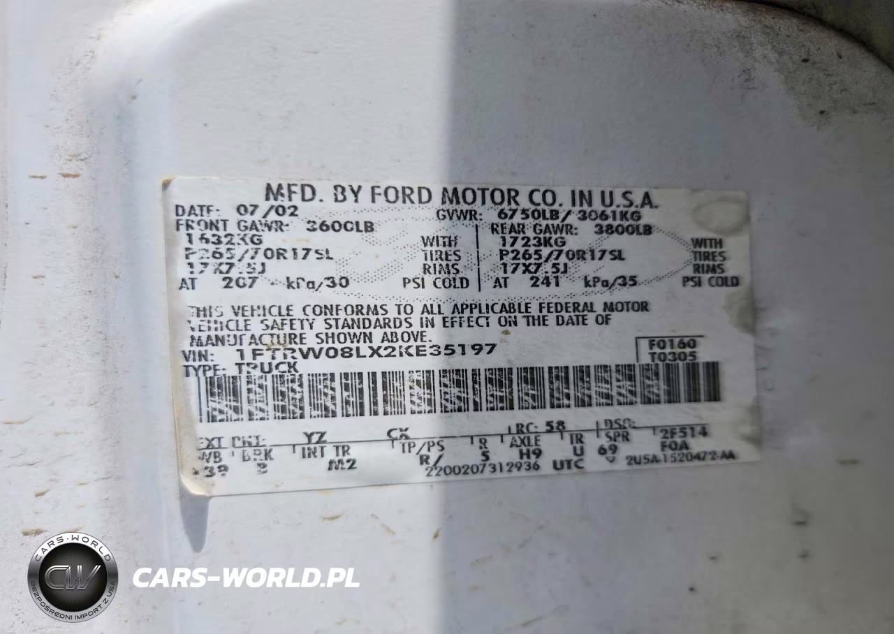2002 Ford F150 Supercrew VIN:1FTRW08LX2KE35197 - 13