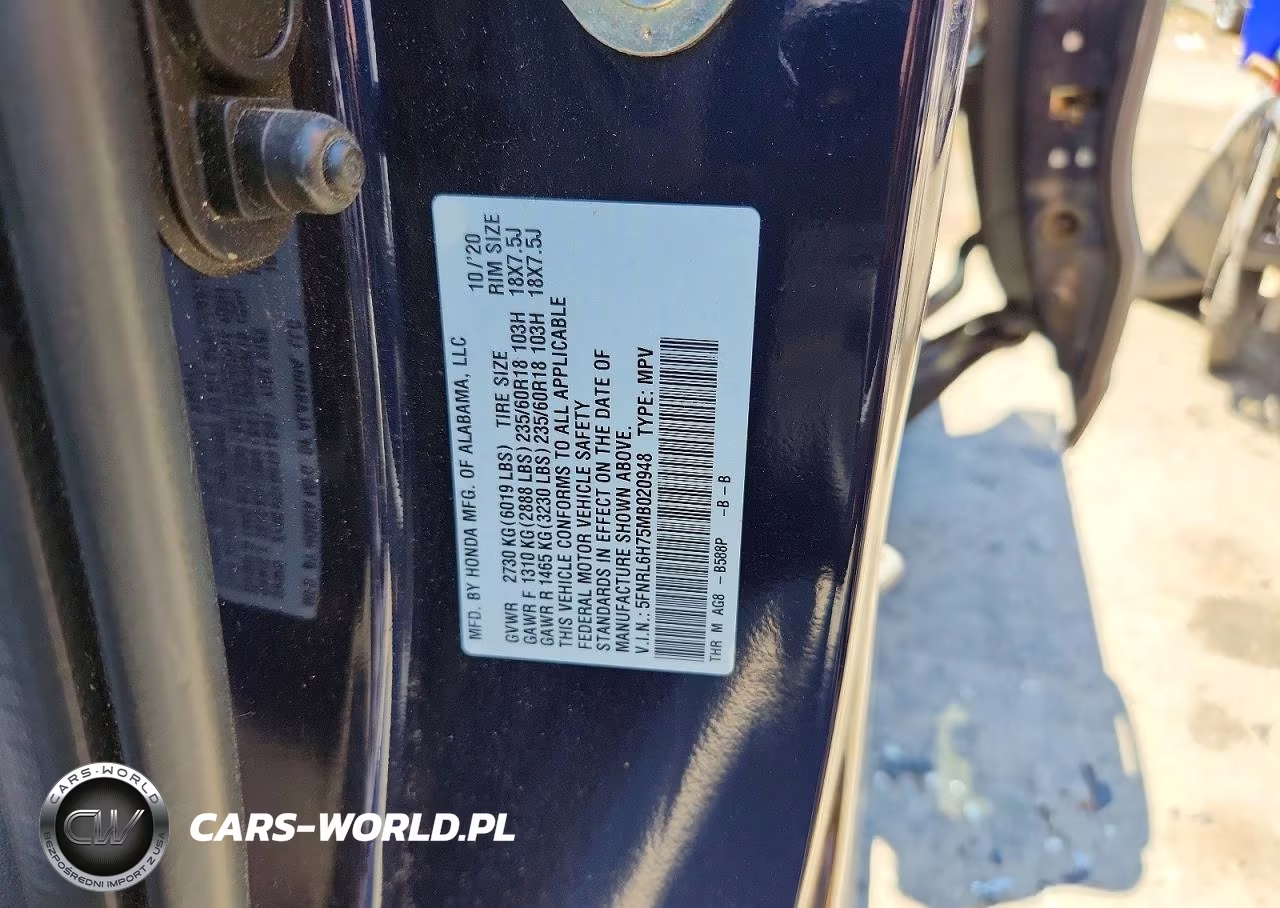 2021 Honda Odyssey Exl VIN:5FNRL6H75MB020948 - 14