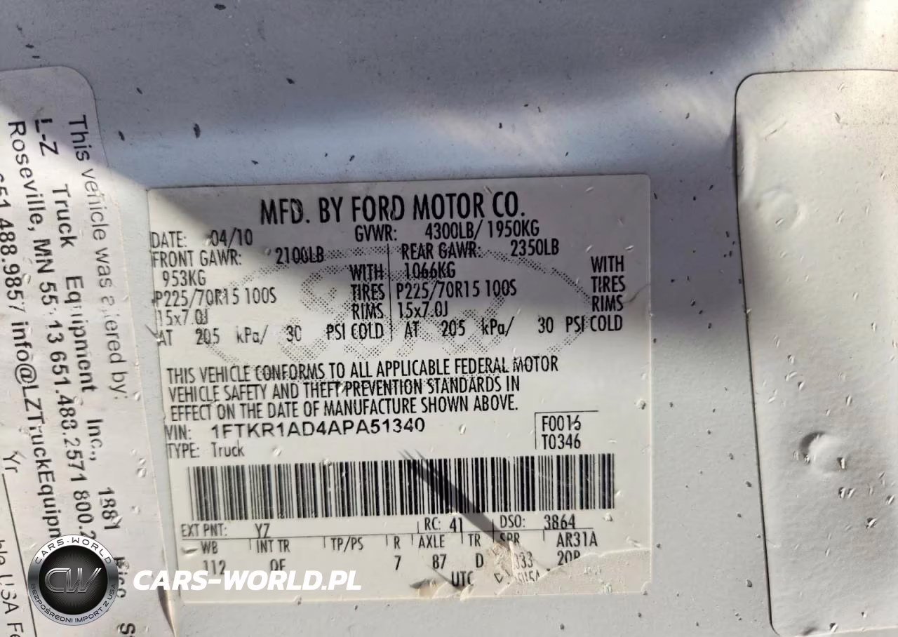 2010 Ford Ranger VIN:1FTKR1AD4APA51340 - 12