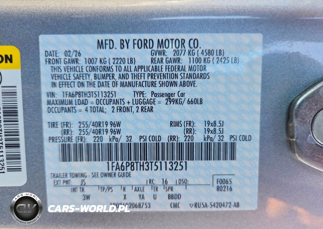 2026 Ford Mustang VIN:1FA6P8TH3T5113251 - 12