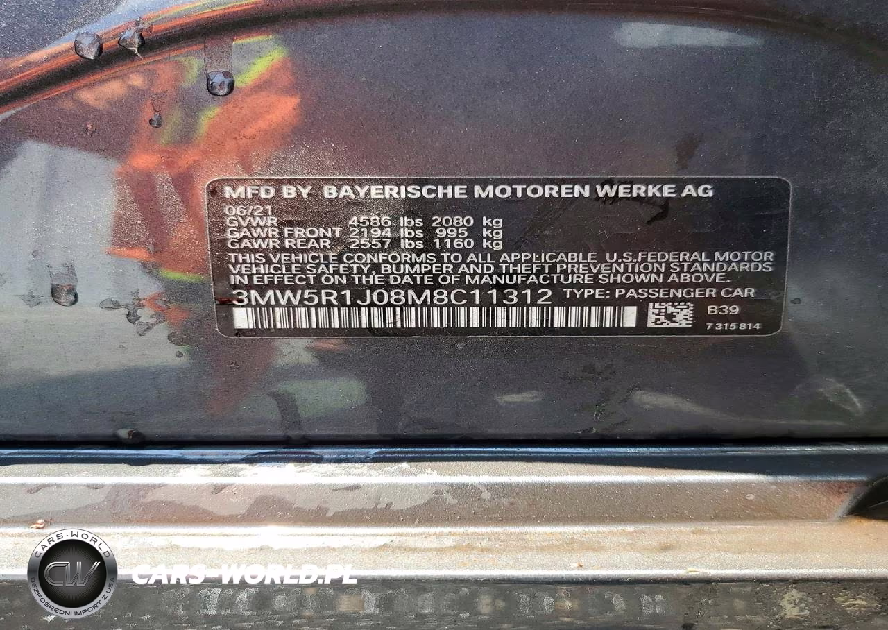 2021 BMW 330I VIN:3MW5R1J08M8C11312 - 12