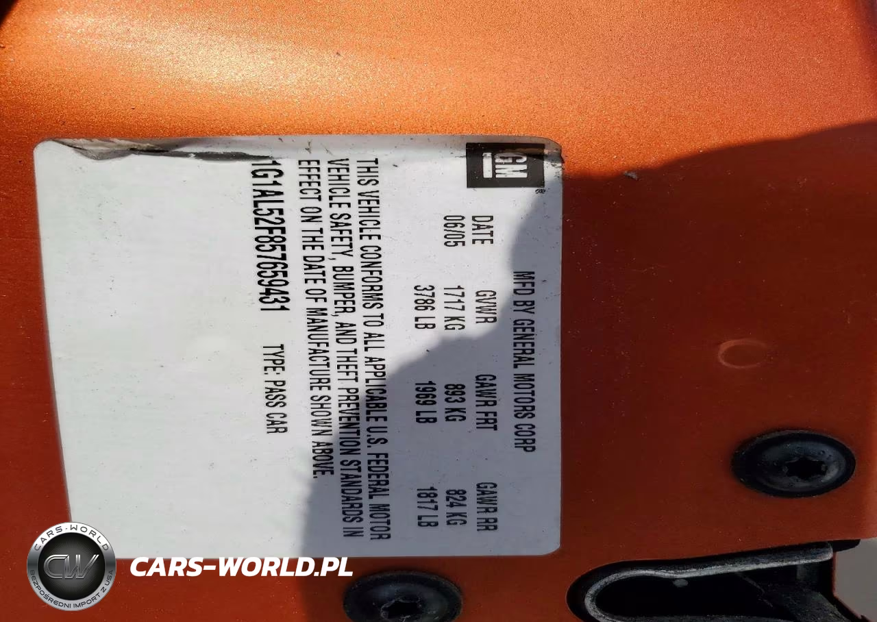 2005 Chev Cobalt Ls VIN:1G1AL52F857659431 - 12