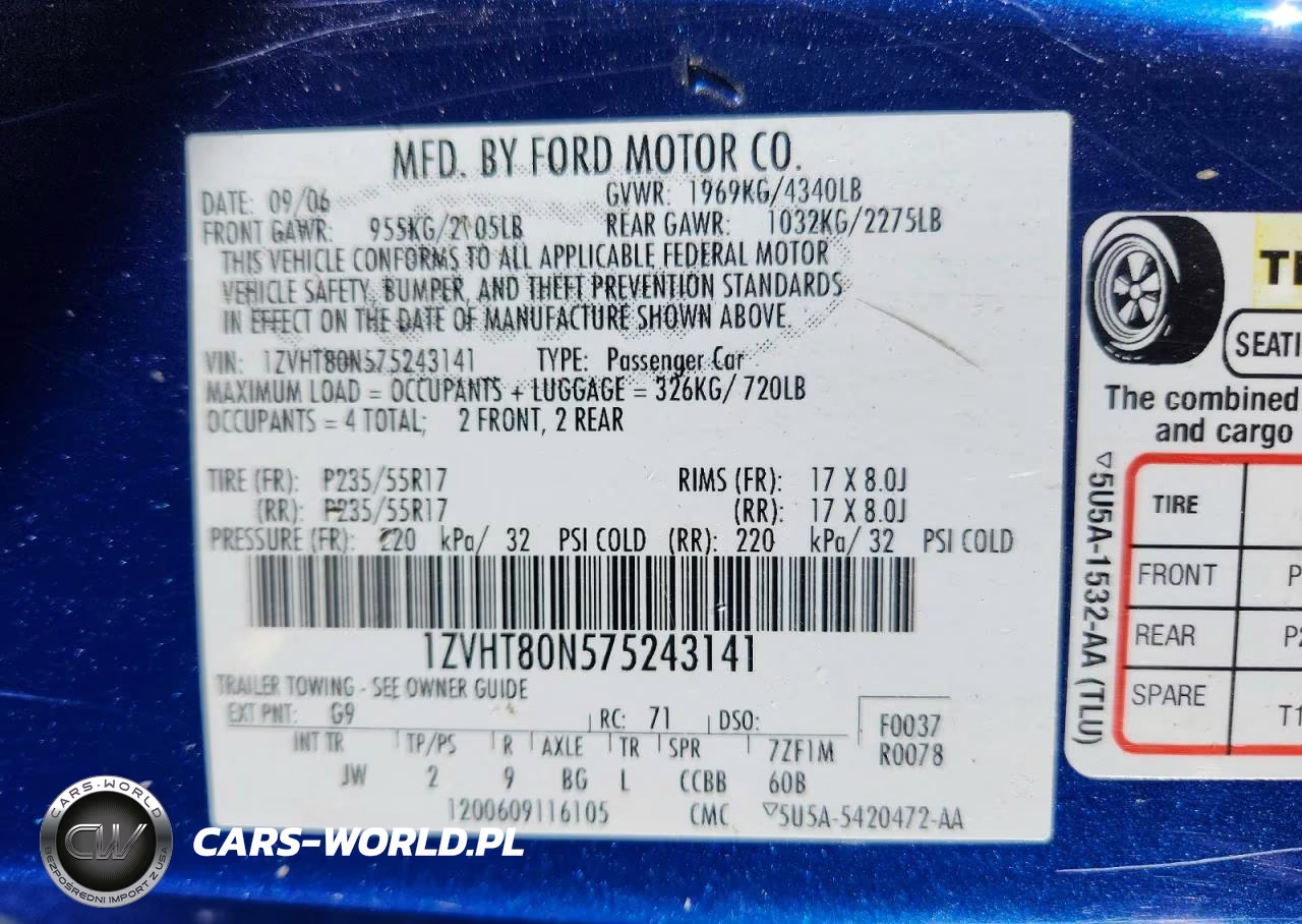 2007 Ford Mustang VIN:1ZVHT80N575243141 - 12