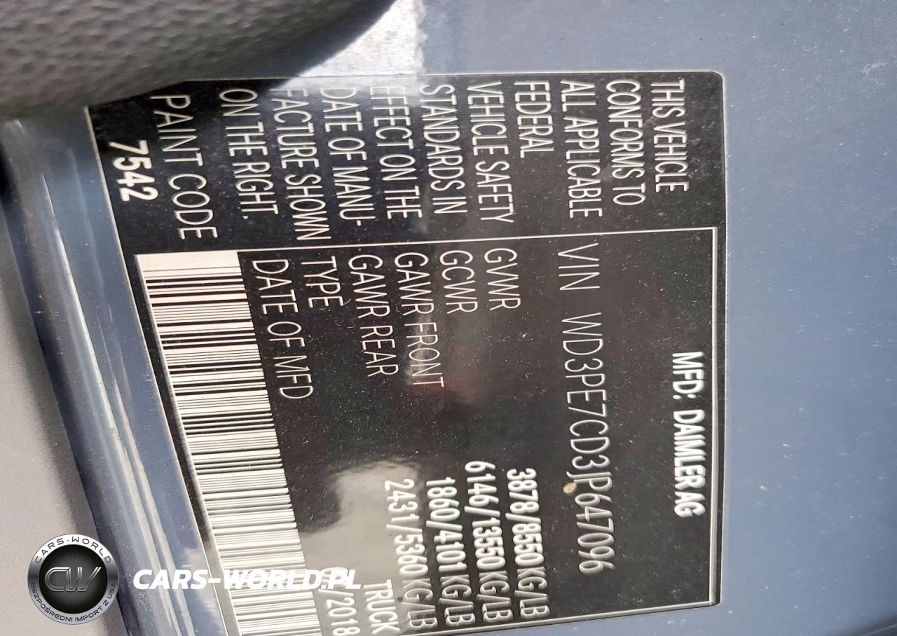 2018 Mercedes Benz Sprinter 2500 Delivery Van VIN:WD3PE7CD3JP647096 - 13