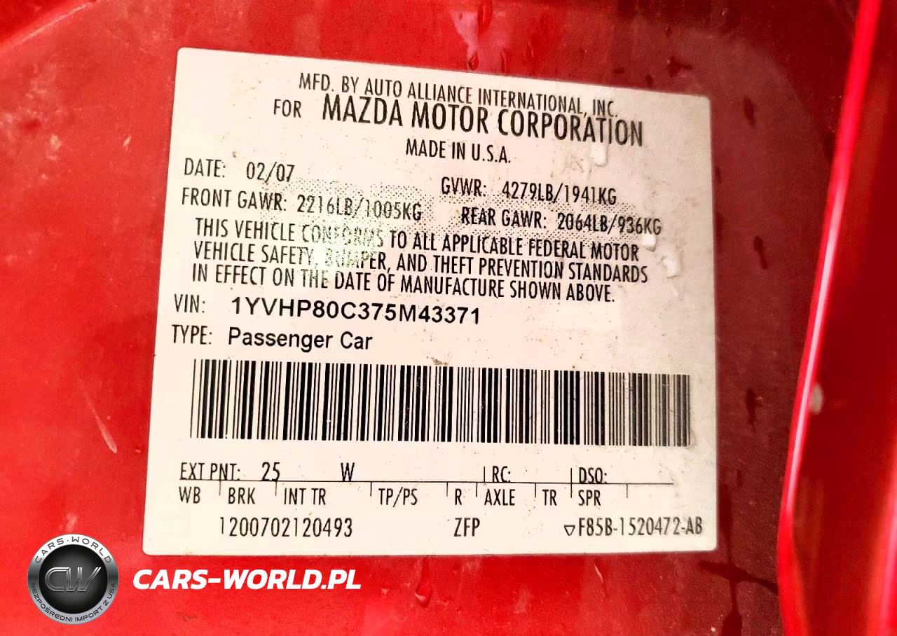 2007 Mazda 6 I VIN:1YVHP80C375M43371 - 13