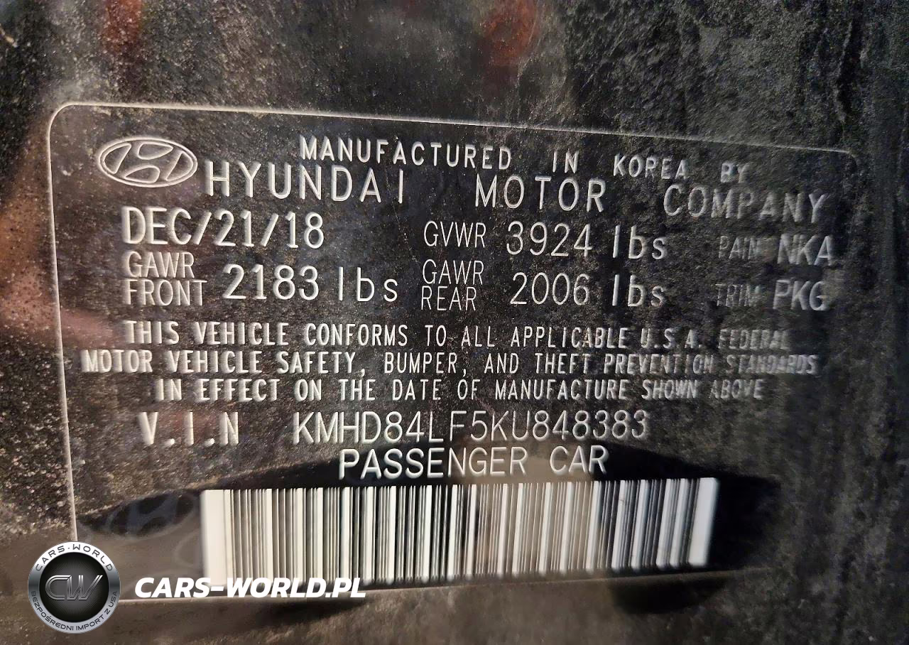 2019 Hyundai Elantra Value Edition VIN:KMHD84LF5KU848383 - 13