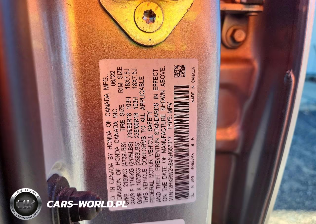 2022 Honda Cr-V Exl VIN:2HKRW2H84NH657017 - 13