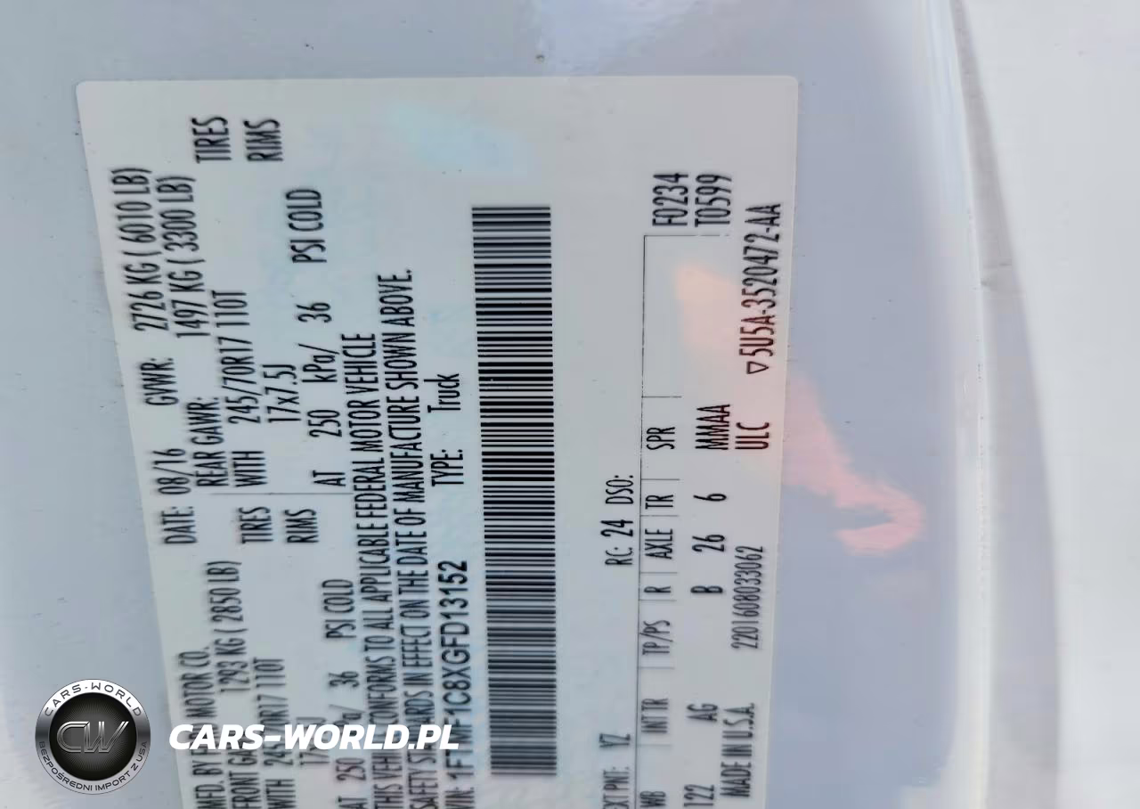 2016 Ford F150 VIN:1FTMF1C8XGFD13152 - 12