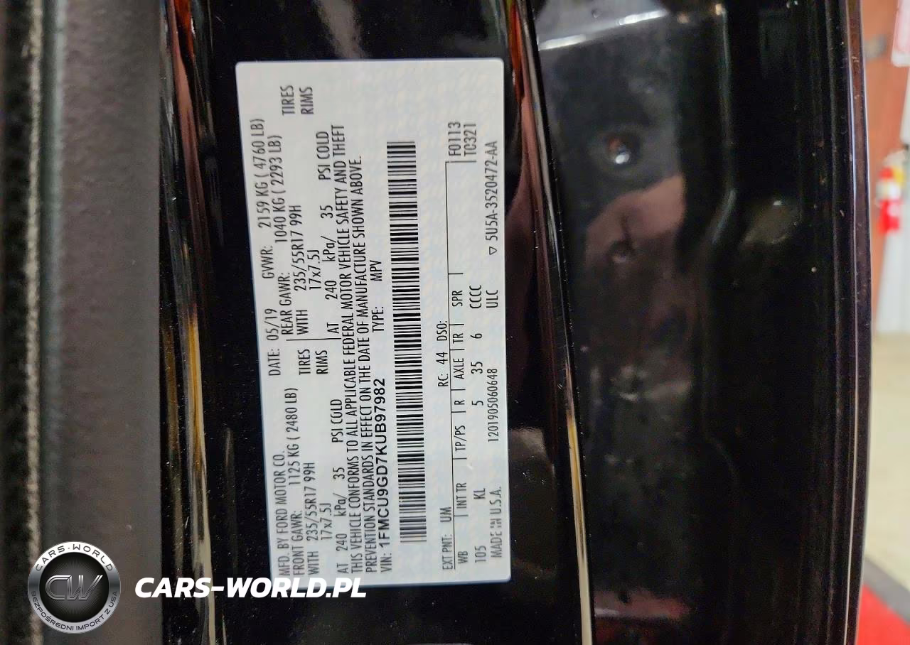 2019 Ford Escape Se VIN:1FMCU9GD7KUB97982 - 13