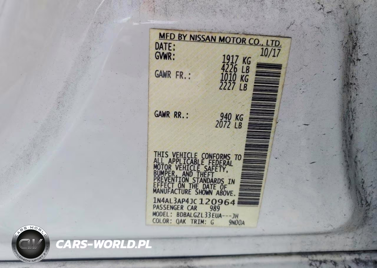 2018 Nissan Altima 2.5 S VIN:1N4AL3AP4JC120964 - 12