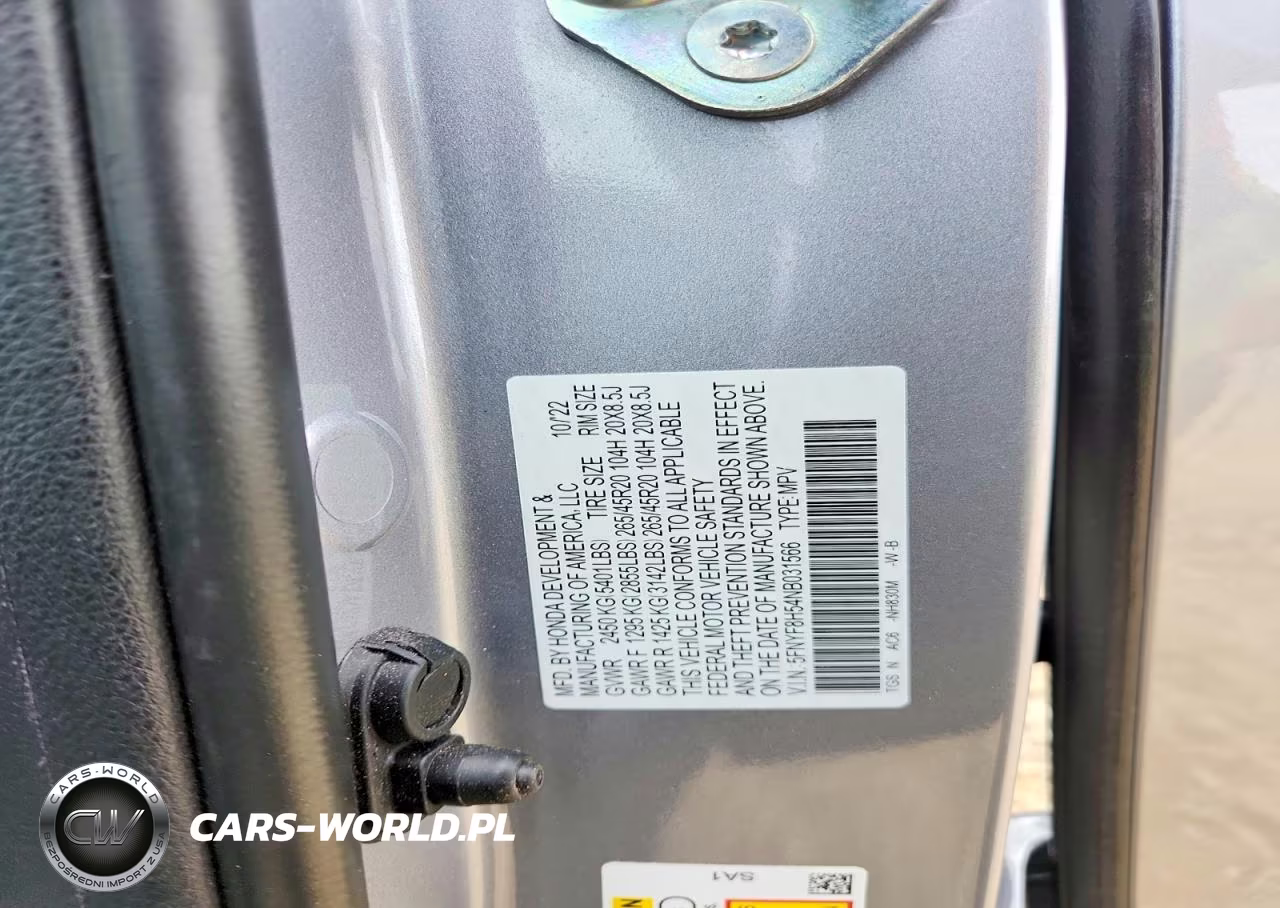 2022 Honda Passport Exl VIN:5FNYF8H54NB031566 - 12